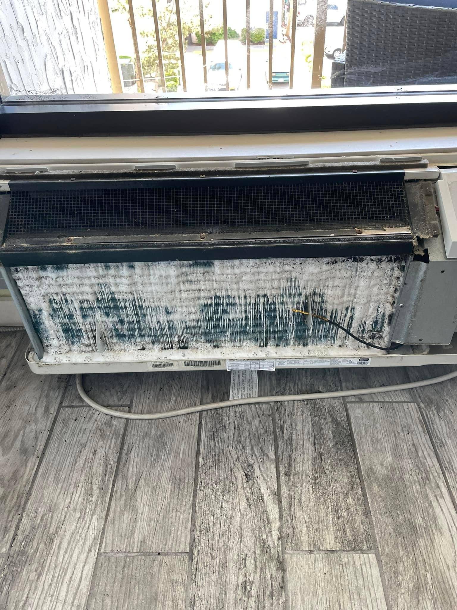 Dirty through-wall unit coil